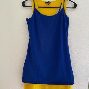 H&M blue and yellow dress